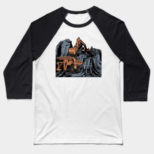 Excavator vs Dump Truck Mining Baseball T-Shirt